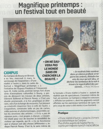 Magnifique Printemps, Campus de Bourg-en-Bresse, Clément Bollenot, Patrick Peney, Mars 2019