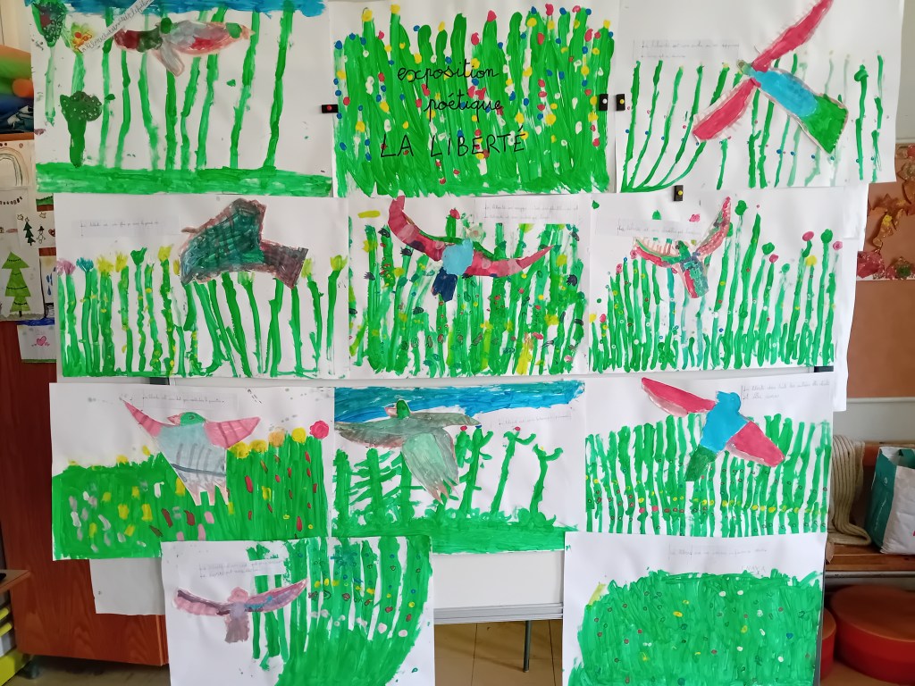 Printemps des poètes à l'école primaire : exposition poétique La Liberté