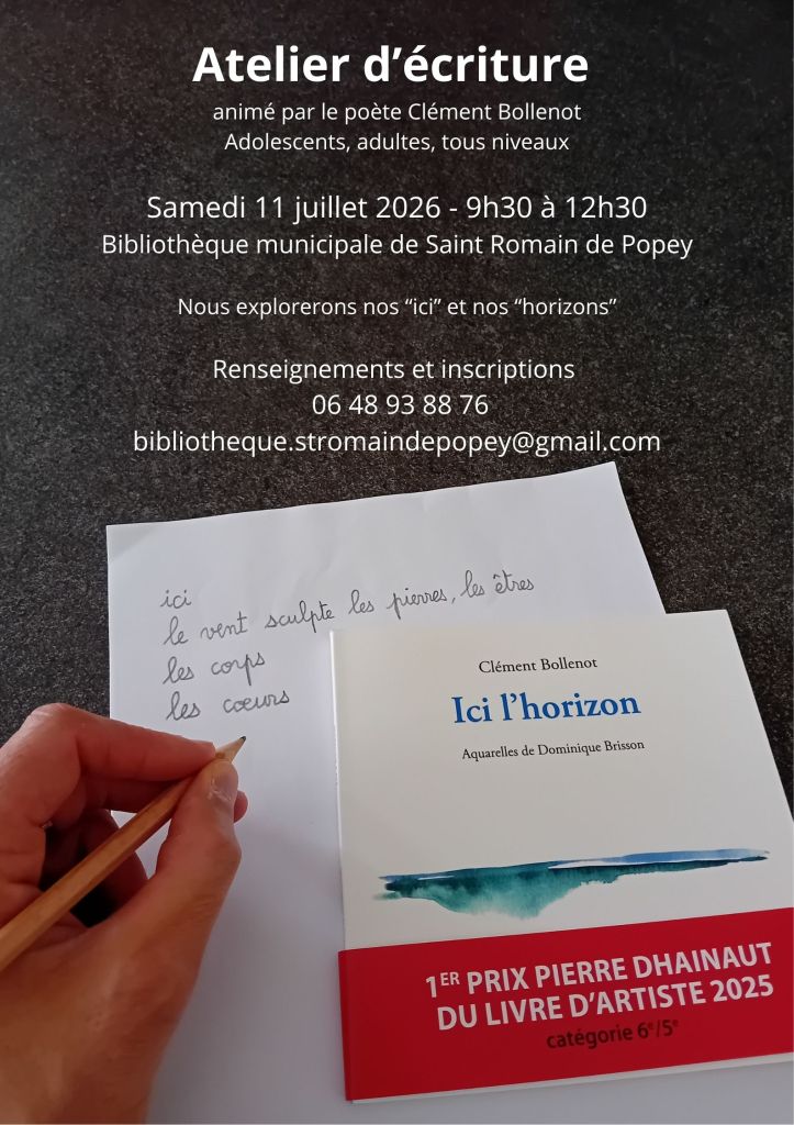 Atelier d'écriture à la Bibliothèque de Saint Romain de Popey avec l'auteur Clément Bollenot